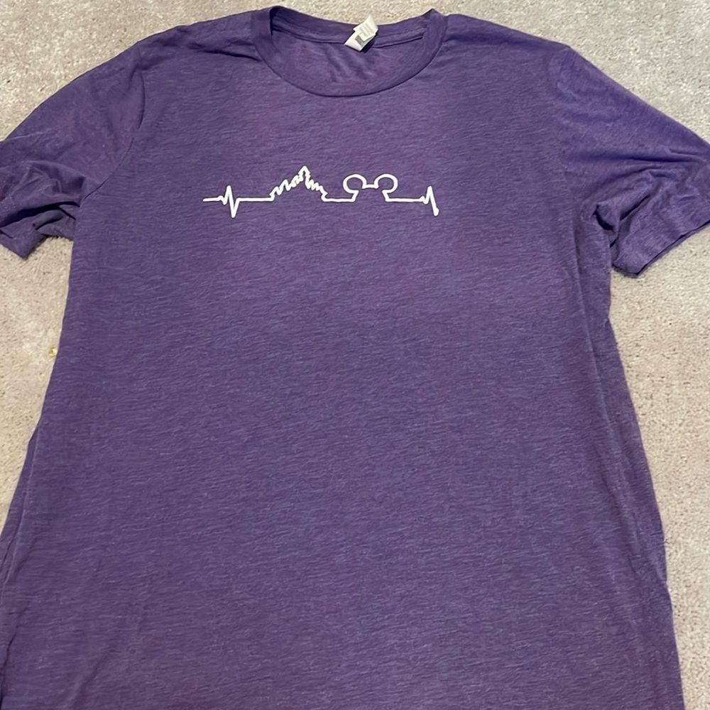 Disney Bella + Canvas Purple Mickey Ears Castle EKG Nurse tshirt Large
